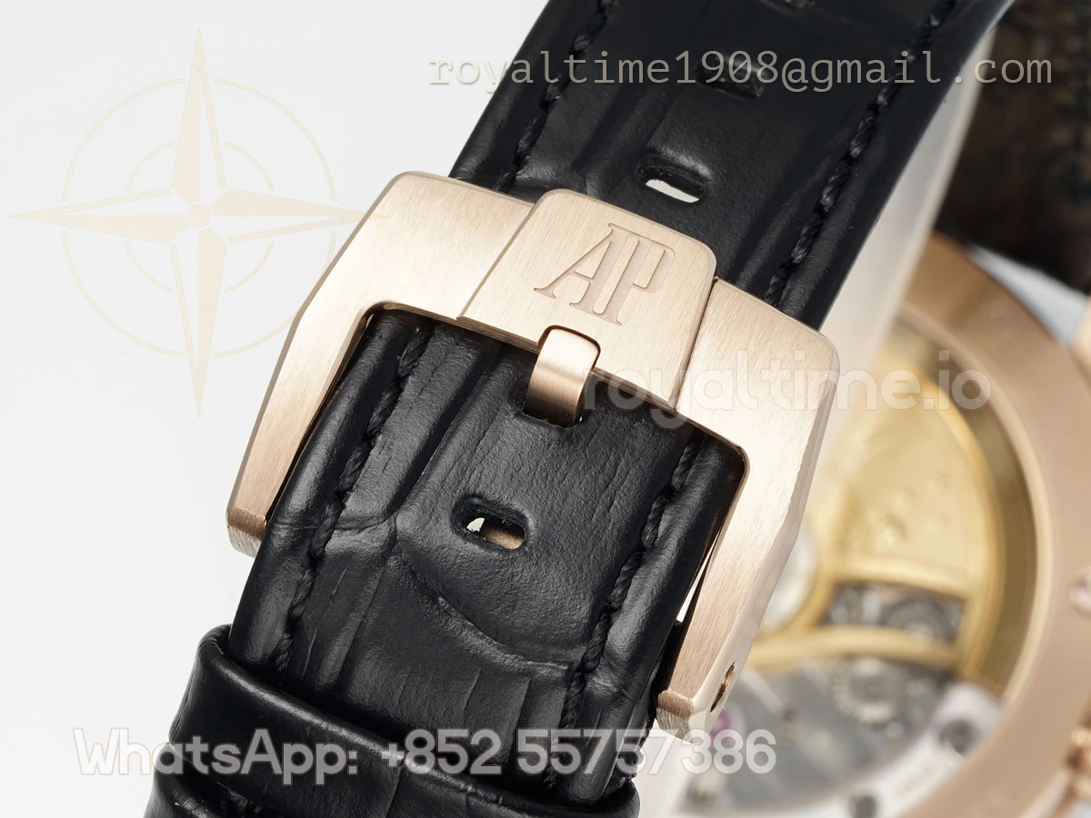 Audemars Piguet Code 11.59 15210 APSF Rose Gold Black Dial on Leather Strap A4302 - Image 7