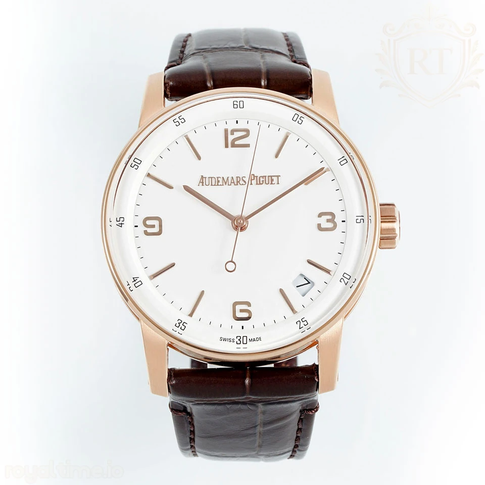 Audemars Piguet Code 11.59 15210 APSF Rose Gold White Dial on Leather Strap A4302