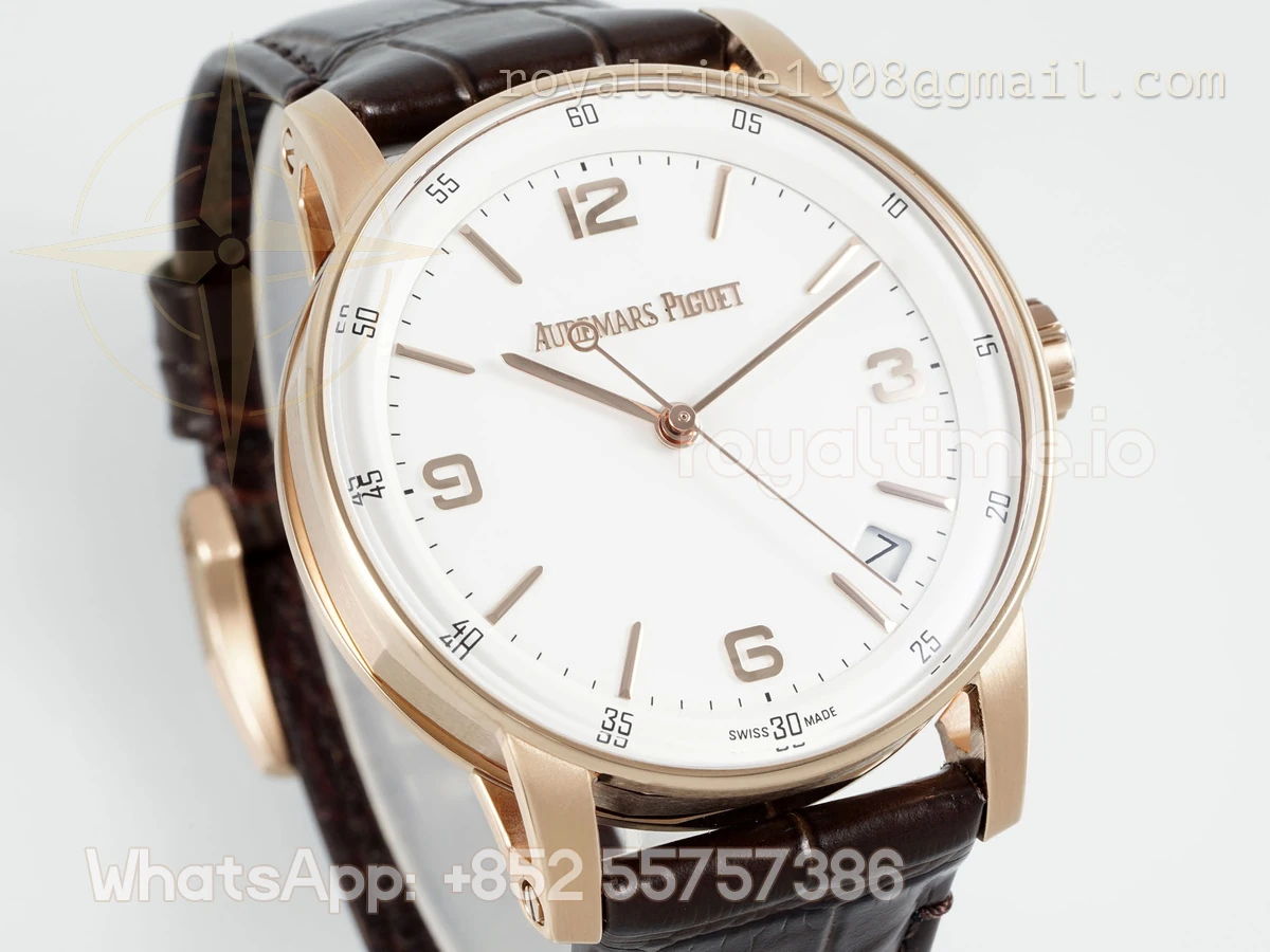 Audemars Piguet Code 11.59 15210 APSF Rose Gold White Dial on Leather Strap A4302 - Image 4