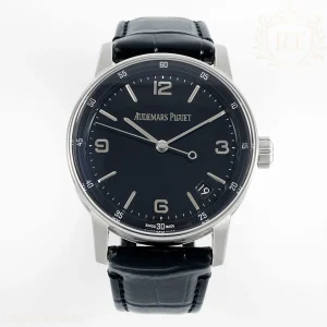 Audemars Piguet Code 11.59 15210 APSF Stainless Steel Black Dial on Black Leather Strap SA/SH4302 Super Clone V5