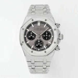 Audemars Piguet Royal Oak Chronograph 26240BC.GG.1324BC.01 APSF Frosted White Gold Grey Dial on Stainless Steel Bracelet A2385