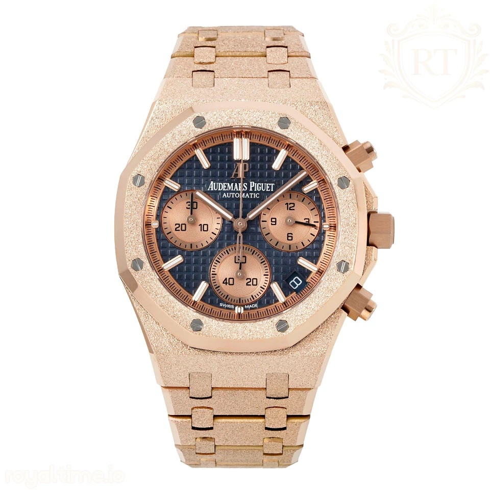 Audemars Piguet Royal Oak Chronograph 26240 APSF Rose Gold Frosted Blue Dial on Rose Gold Bracelet SA/SH4401 Super Clone V5