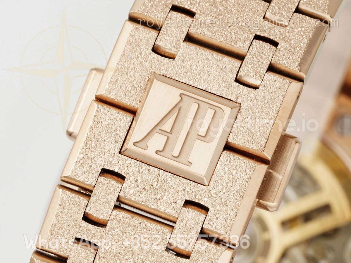 Audemars Piguet Royal Oak Chronograph 26240 APSF Rose Gold Frosted Blue Dial on Rose Gold Bracelet SA/SH4401 Super Clone V5 - Image 7