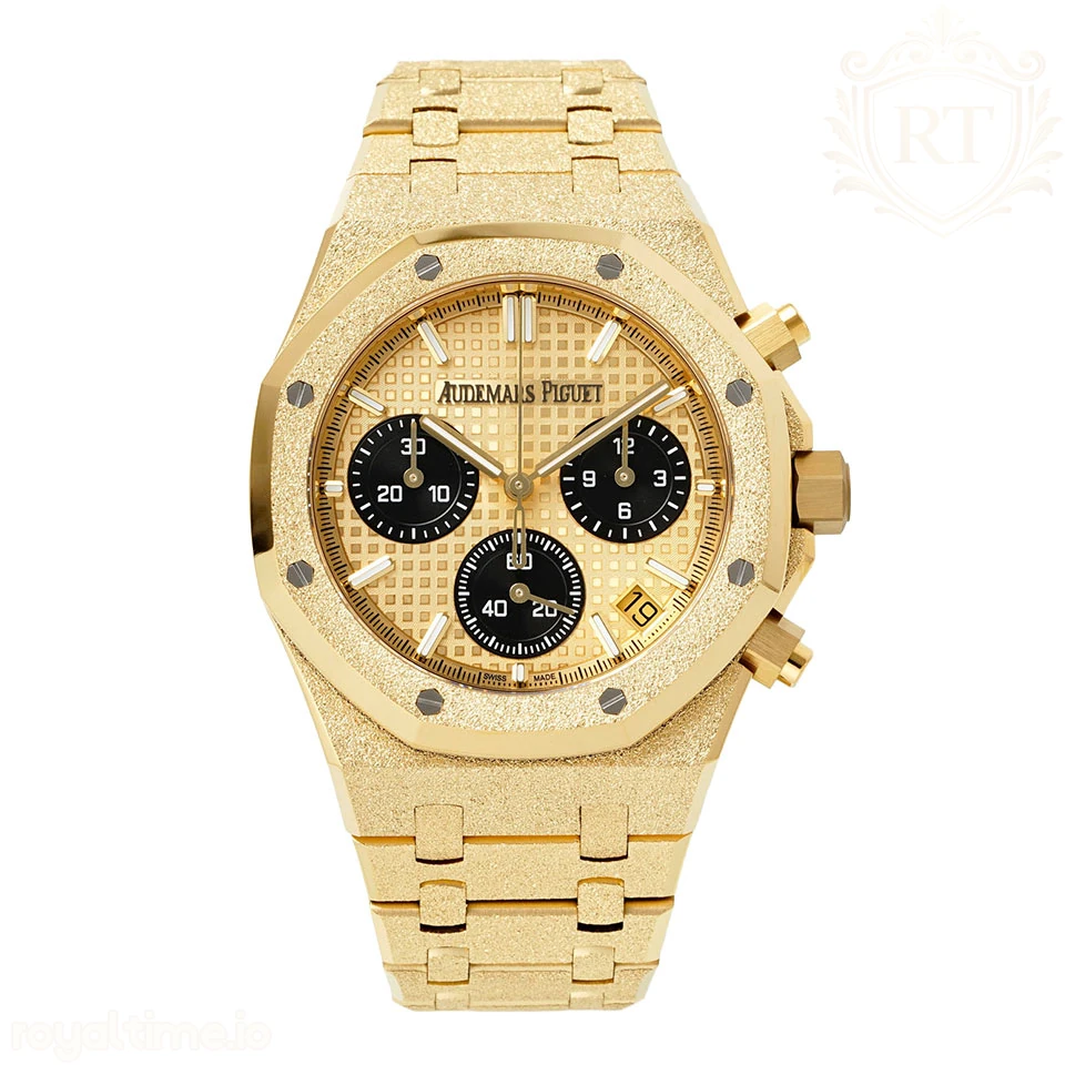 Audemars Piguet Royal Oak Chronograph 26240 APSF Yellow Gold Frosted Stick Markers SA/SH440 (Free Sprung)