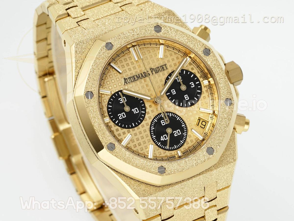 Audemars Piguet Royal Oak Chronograph 26240 APSF Yellow Gold Frosted Stick Markers SA/SH440 (Free Sprung) - Image 3