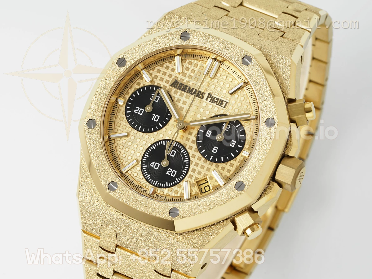 Audemars Piguet Royal Oak Chronograph 26240 APSF Yellow Gold Frosted Stick Markers SA/SH440 (Free Sprung) - Image 4