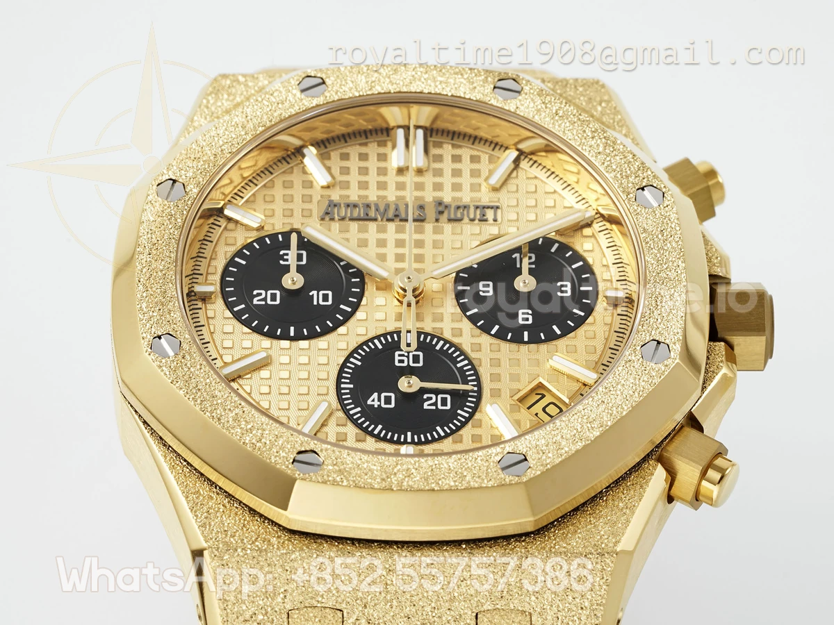 Audemars Piguet Royal Oak Chronograph 26240 APSF Yellow Gold Frosted Stick Markers SA/SH440 (Free Sprung) - Image 5