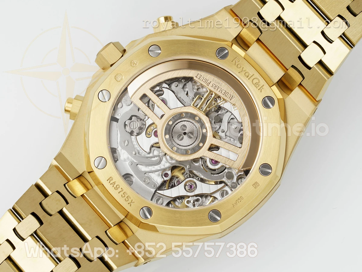 Audemars Piguet Royal Oak Chronograph 26240 APSF Yellow Gold Frosted Stick Markers SA/SH440 (Free Sprung) - Image 10