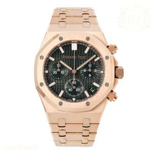 Audemars Piguet Royal Oak Chronograph 26240OR APSF Rose Gold Green Dial on Rose Gold Bracelet SA4401 (Free Sprung) Super Clone V5