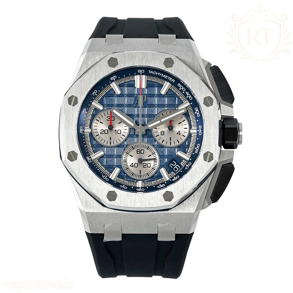 Audemars Piguet Royal Oak Offshore 26420 APSF Stainless Steel Blue Dial Stick Markers on Rubber Strap SA/SH4401