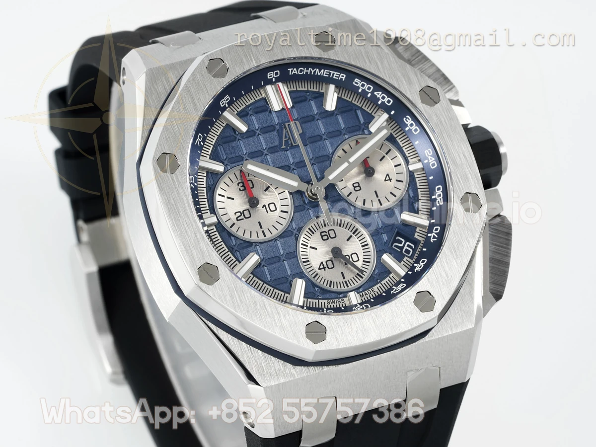 Audemars Piguet Royal Oak Offshore 26420 APSF Stainless Steel Blue Dial Stick Markers on Rubber Strap SA/SH4401 - Image 5