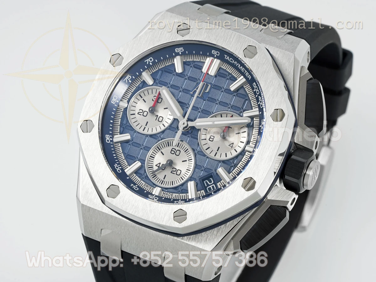 Audemars Piguet Royal Oak Offshore 26420 APSF Stainless Steel Blue Dial Stick Markers on Rubber Strap SA/SH4401 - Image 6