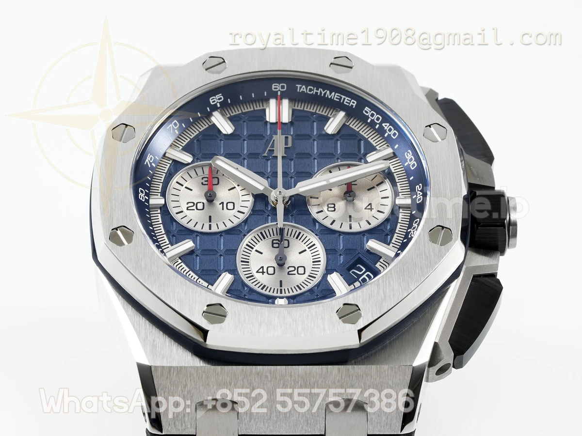 Audemars Piguet Royal Oak Offshore 26420 APSF Stainless Steel Blue Dial Stick Markers on Rubber Strap SA/SH4401 - Image 7