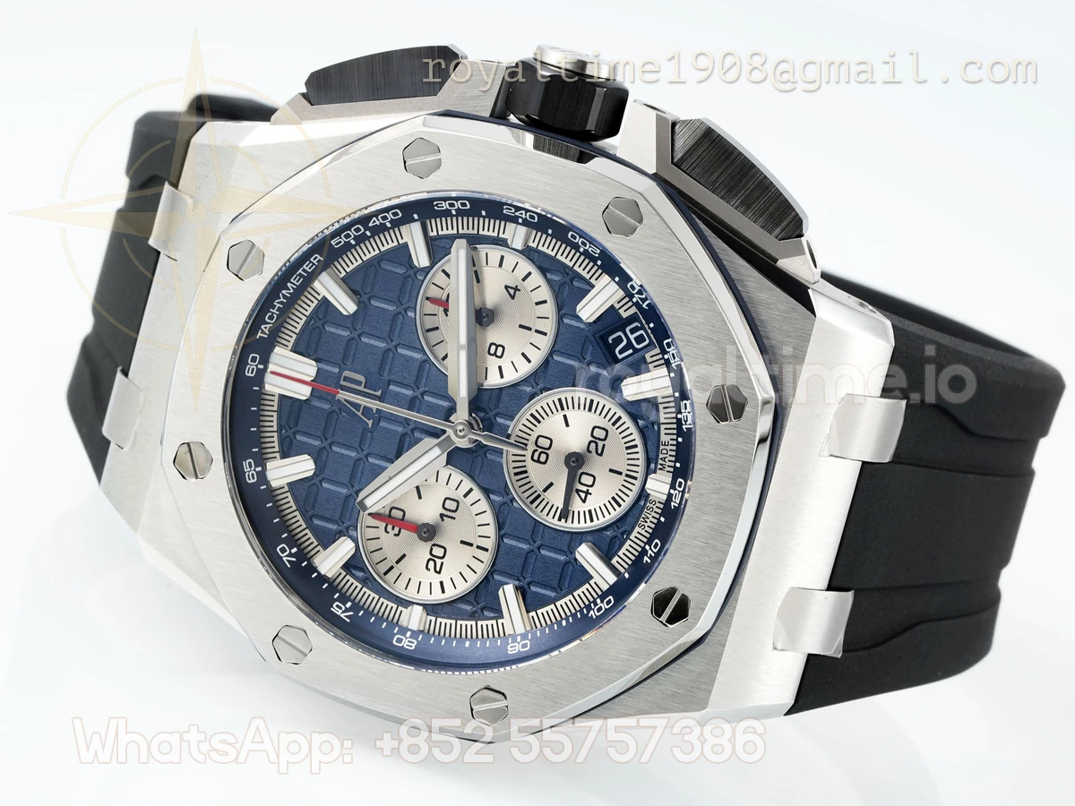 Audemars Piguet Royal Oak Offshore 26420 APSF Stainless Steel Blue Dial Stick Markers on Rubber Strap SA/SH4401 - Image 8