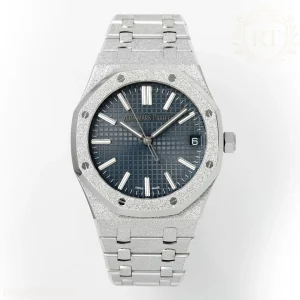 Audemars Piguet Royal Oak 15510 41mm APSF Stainless Steel Frosted Blue Dial Textured Dial on Stainless Steel Bracelet SA4302 Super Clone V5