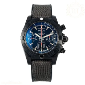 Breitling Chronomat 44 Blacksteel APSF Black Dial on Gray Nylon Strap A7750