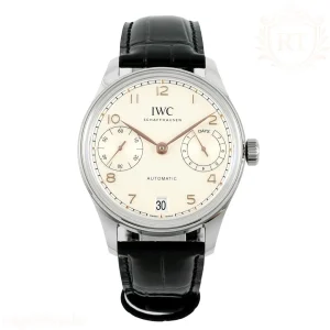 IWC Portugieser IW501701 42mm APSF SS White Dial Numeric Markers on Black Leather Strap A52010
