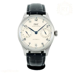 IWC Portugieser SERIES IW501702 42mm APSF Stainless Steel White Dial Blue Numeric Markers on Leather Strap A52010