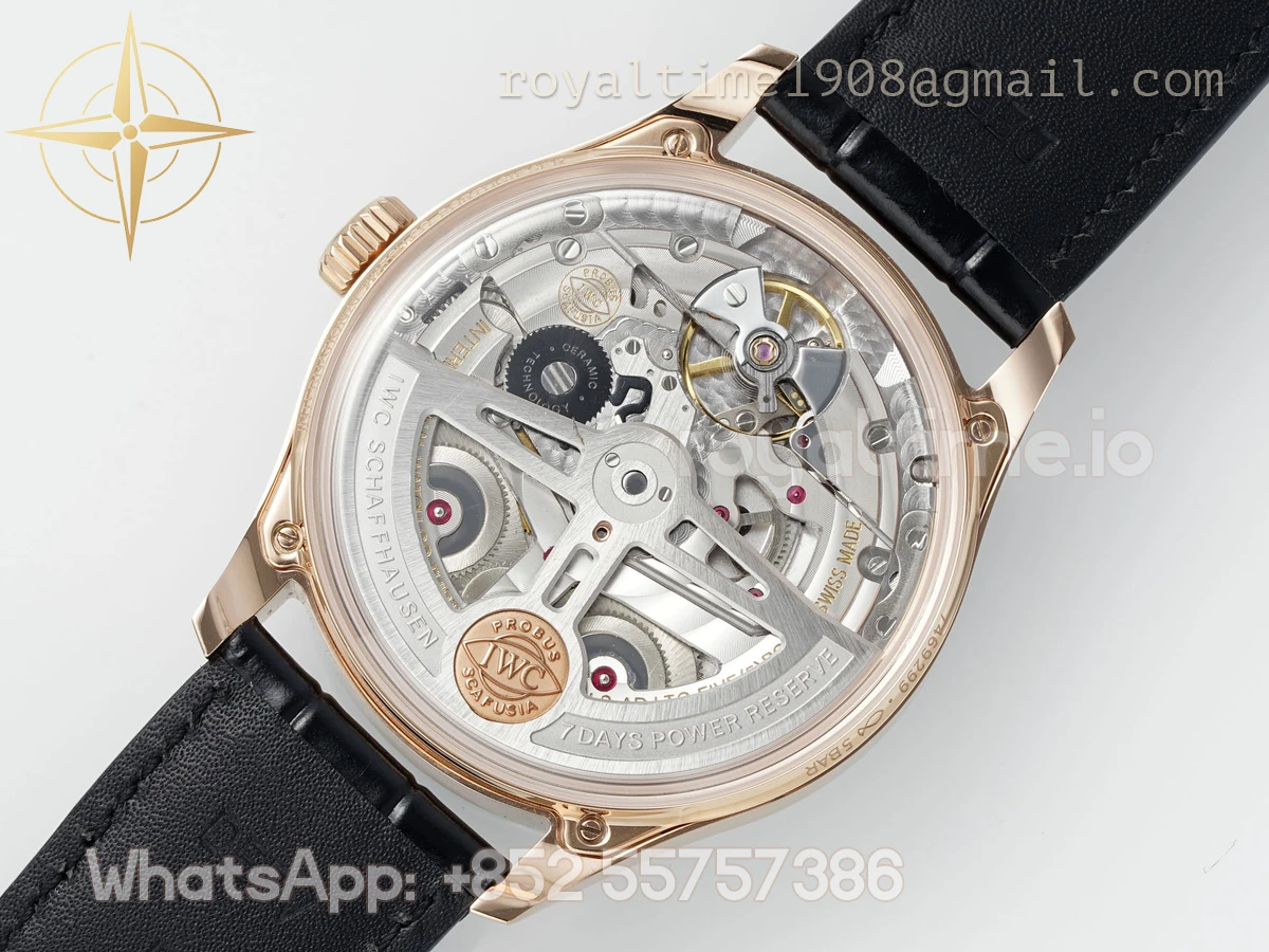 IWC Portugieser IW501707 42mm APSF Rose Gold Deep Blue Dial Numeric Markers on Leather Strap A52010 - Image 2