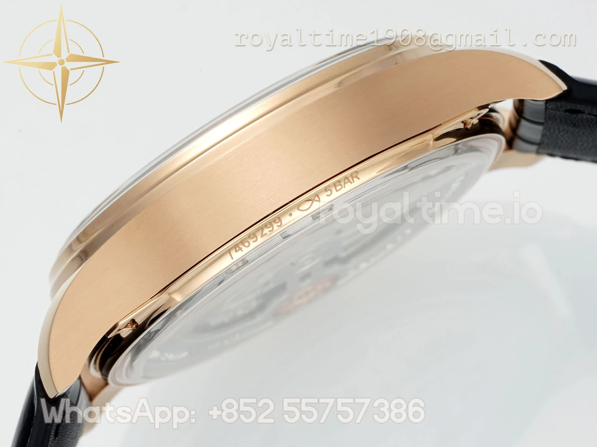 IWC Portugieser IW501707 42mm APSF Rose Gold Deep Blue Dial Numeric Markers on Leather Strap A52010 - Image 4