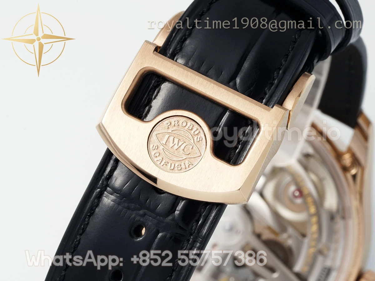 IWC Portugieser IW501707 42mm APSF Rose Gold Deep Blue Dial Numeric Markers on Leather Strap A52010 - Image 5