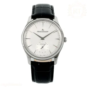 Jaeger LeCoultre Master Ultra Thin Small Second APSF SS White Dial on Black Leather Strap SA/SH896 Super Clone V2