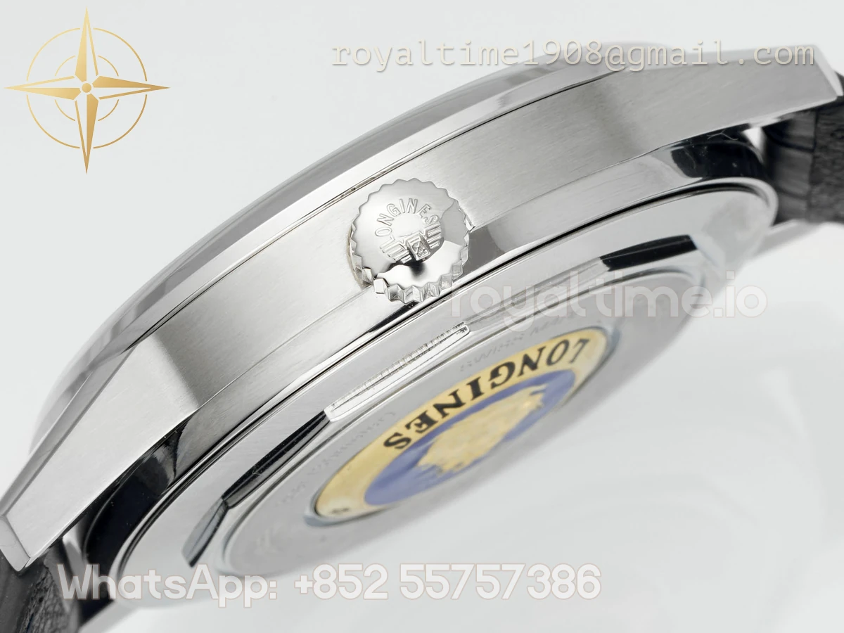 Longines APSF Flagship Heritage Moonphase SS Red Dial on Black Leather Strap A2892 - Image 3