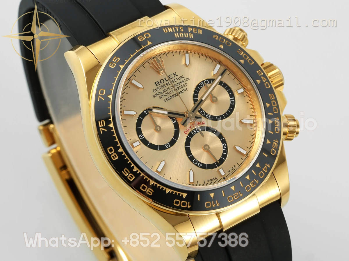 Cosmograph Daytona 126518LN APSF Yellow Gold Champagne Dial Stick Markers on Oysterflex Strap SH4131 (Gain Weight) - Image 3