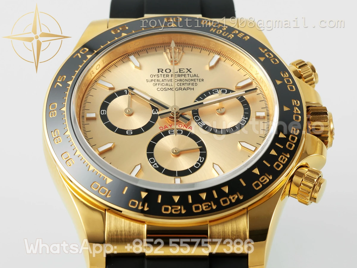 Cosmograph Daytona 126518LN APSF Yellow Gold Champagne Dial Stick Markers on Oysterflex Strap SH4131 (Gain Weight) - Image 5