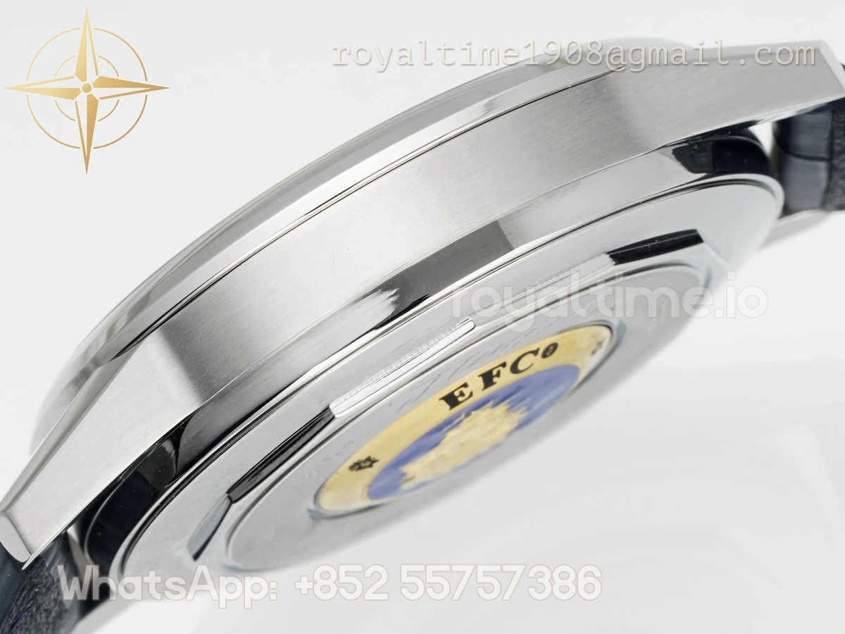 Longines APSF Flagship Heritage Moonphase SS Blue Dial Stick Markers on Blue Leather Strap A2892 - Image 9