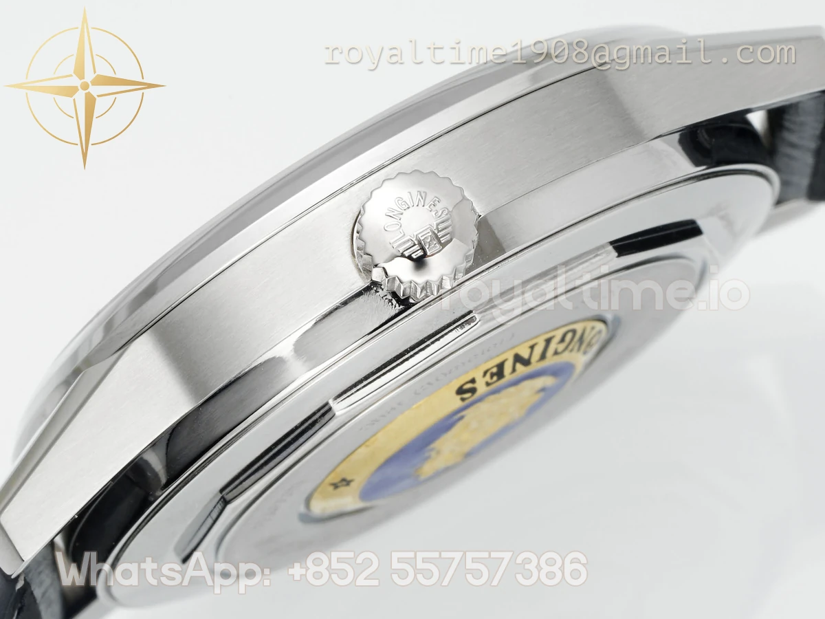 Longines APSF Flagship Heritage Moonphase SS White Dial on Black Leather Strap A2892 Super Clone - Image 8