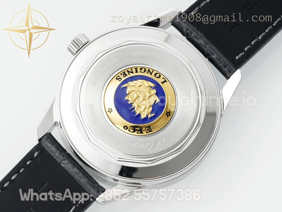 Longines APSF Flagship Heritage Moonphase SS White Dial on Black Leather Strap A2892 Super Clone - Image 10