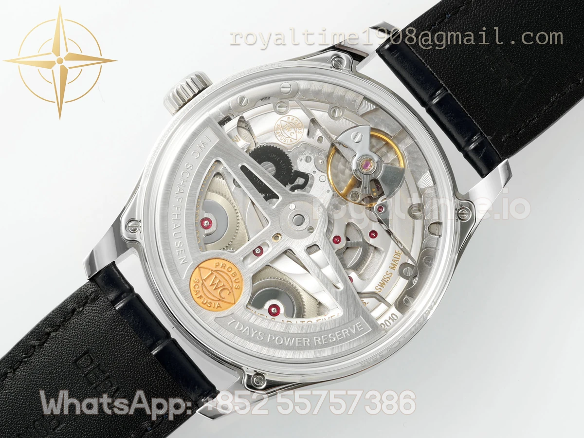 IWC Portugieser IW501701 42mm APSF SS White Dial Numeric Markers on Black Leather Strap A52010 - Image 5