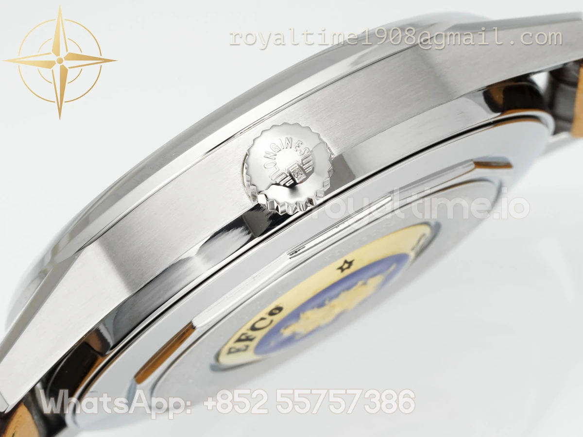 Longines APSF Flagship Heritage Moonphase Silver YG Dial on Brown Leather Strap A2892 - Image 8