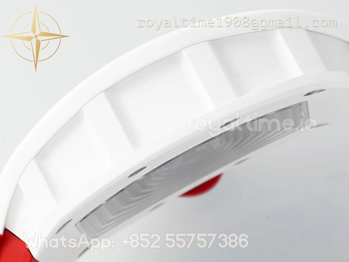 Richard Mille Richard Mille RM055 APSF White Ceramic Red inner Bezel on Rubber Strap Super Clone V2 RMUL2 - Image 10