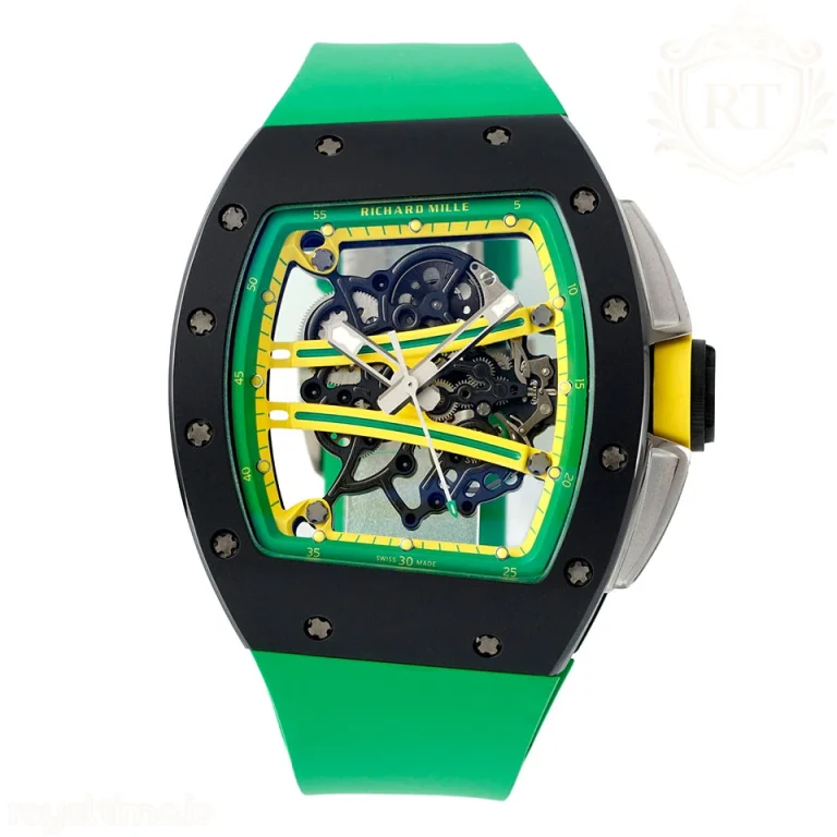 Richard Mille RM61-01 RM061 APSF Black Ceramic Green/Yellow inner Bezel on Green Rubber Strap Super Clone V2 RMUL2