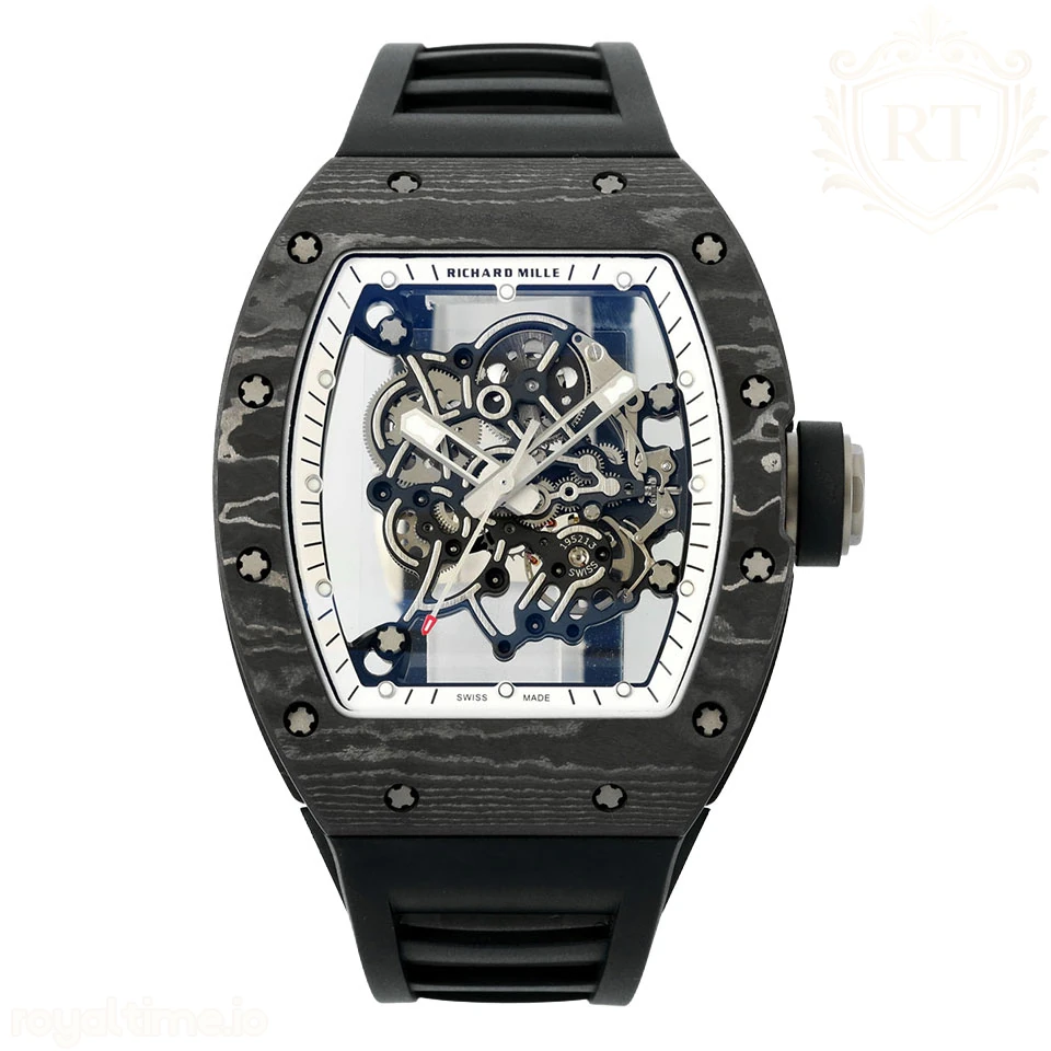 RICHARD MILLE RM055 APSF NTPT White inner Bezel on Black Rubber Strap Super Clone V2 RMUL2