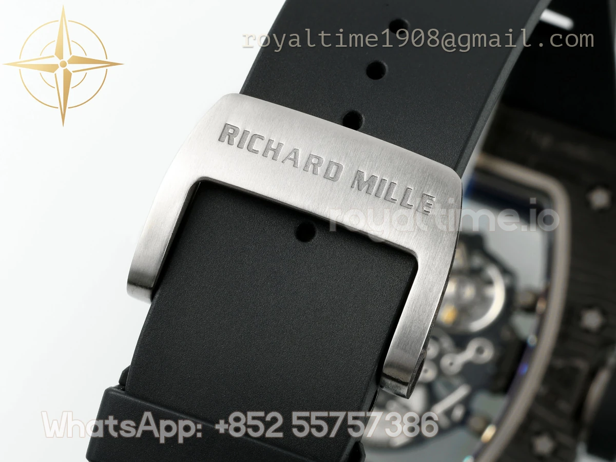 RICHARD MILLE RM055 APSF NTPT White inner Bezel on Black Rubber Strap Super Clone V2 RMUL2 - Image 2