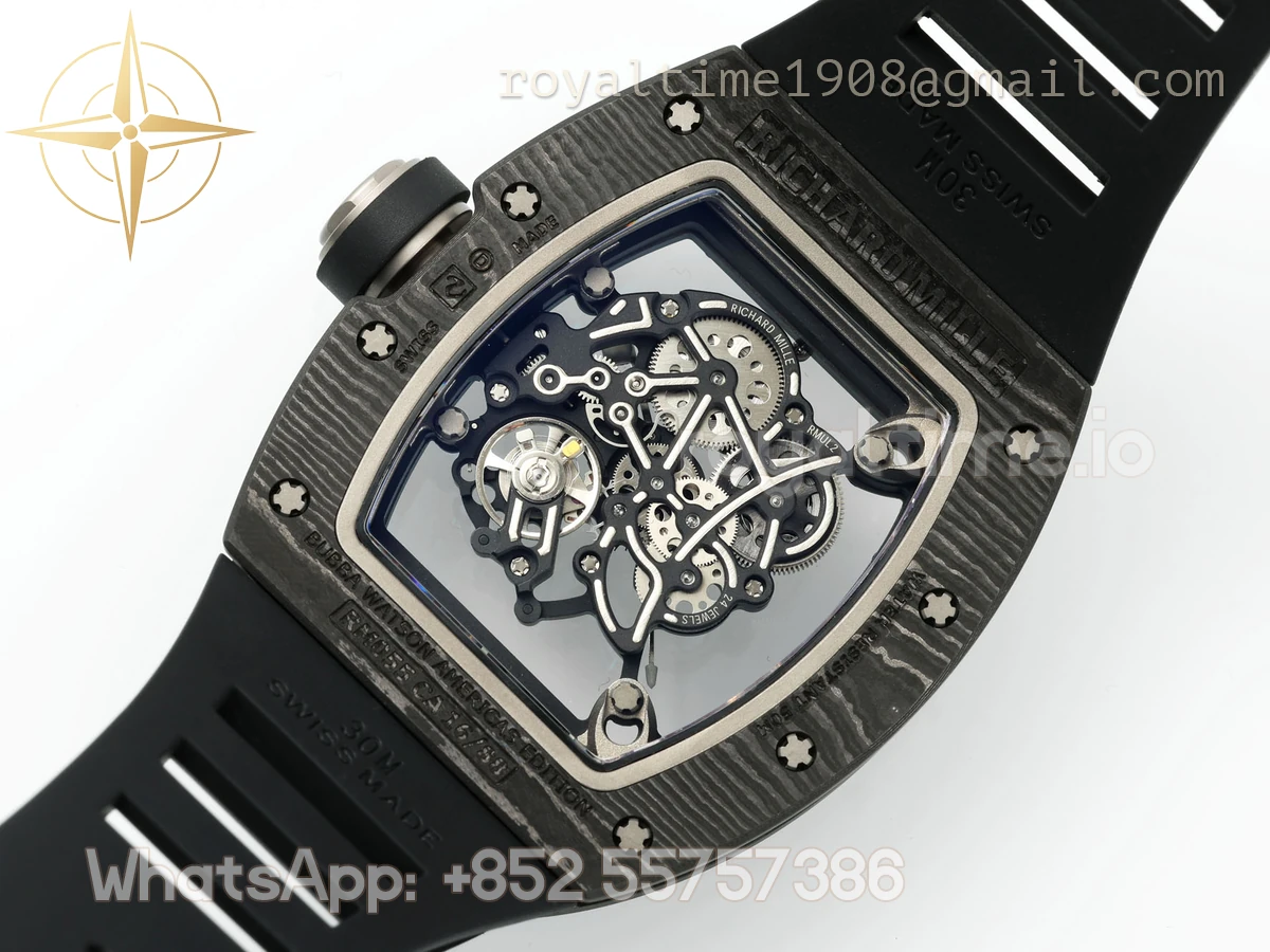 RICHARD MILLE RM055 APSF NTPT White inner Bezel on Black Rubber Strap Super Clone V2 RMUL2 - Image 5