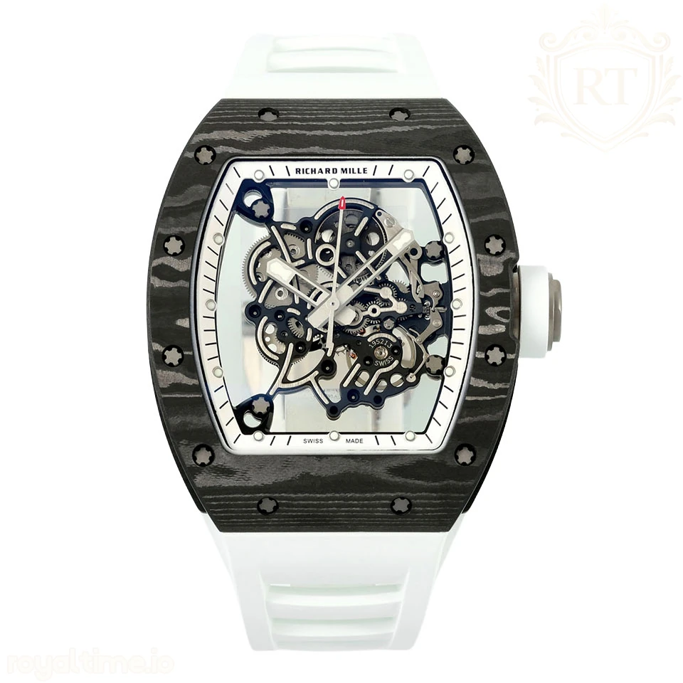 Richard Mille Richard Mille RM055 APSF NTPT White inner Bezel White Crown on White Rubber Strap Super Clone V2 RMUL2