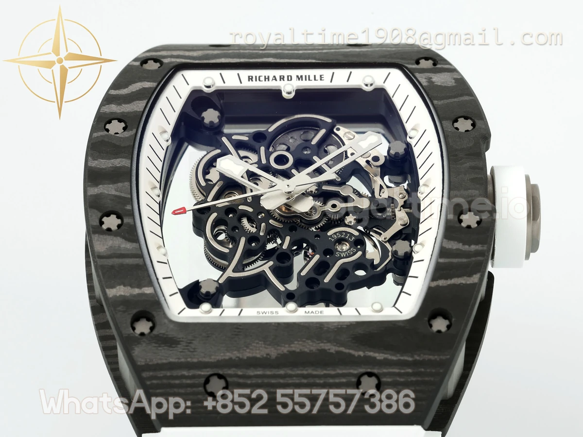 Richard Mille Richard Mille RM055 APSF NTPT White inner Bezel White Crown on White Rubber Strap Super Clone V2 RMUL2 - Image 5