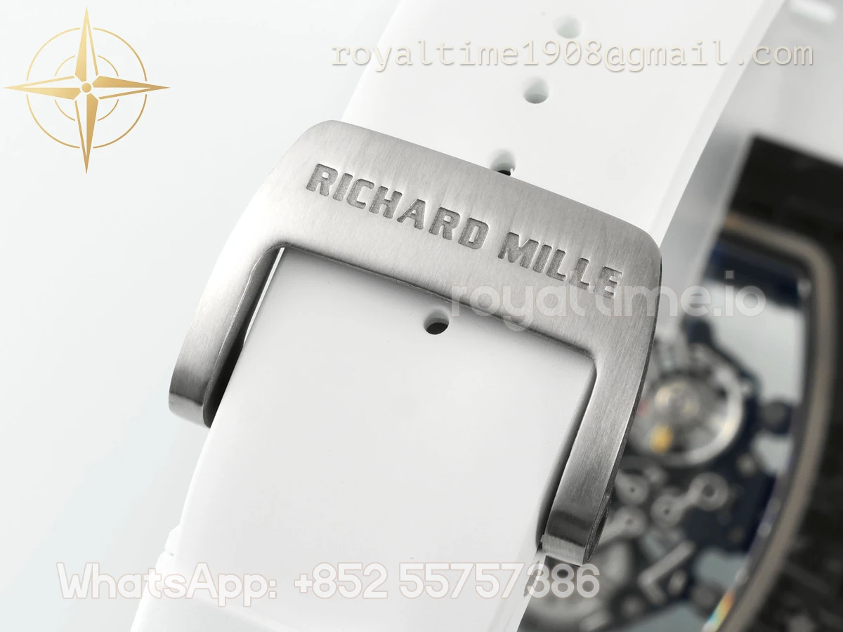 Richard Mille Richard Mille RM055 APSF NTPT White inner Bezel White Crown on White Rubber Strap Super Clone V2 RMUL2 - Image 7
