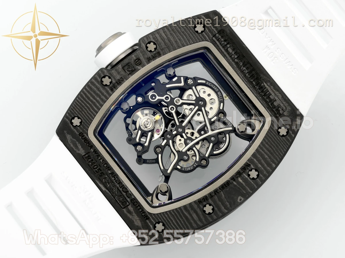 Richard Mille Richard Mille RM055 APSF NTPT White inner Bezel White Crown on White Rubber Strap Super Clone V2 RMUL2 - Image 10
