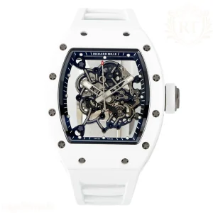 Richard Mille Richard Mille RM055 APSF White Ceramic Black inner Bezel on White Rubber Strap Super Clone V2 RMUL2