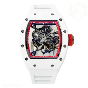 Richard Mille Richard Mille RM055 APSF White Ceramic Red inner Bezel Red Crown on White Rubber Strap Super Clone V2 RMUL2