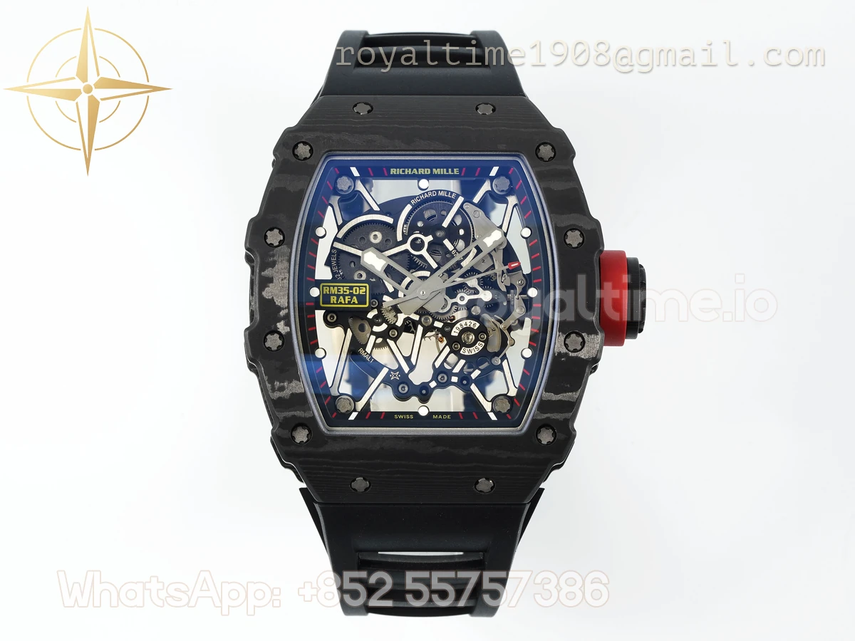 Richard Mille RM035-02 APSF Black Rubber Strap (Free Sprung) RMAL1 Super Clone V3 - Image 2