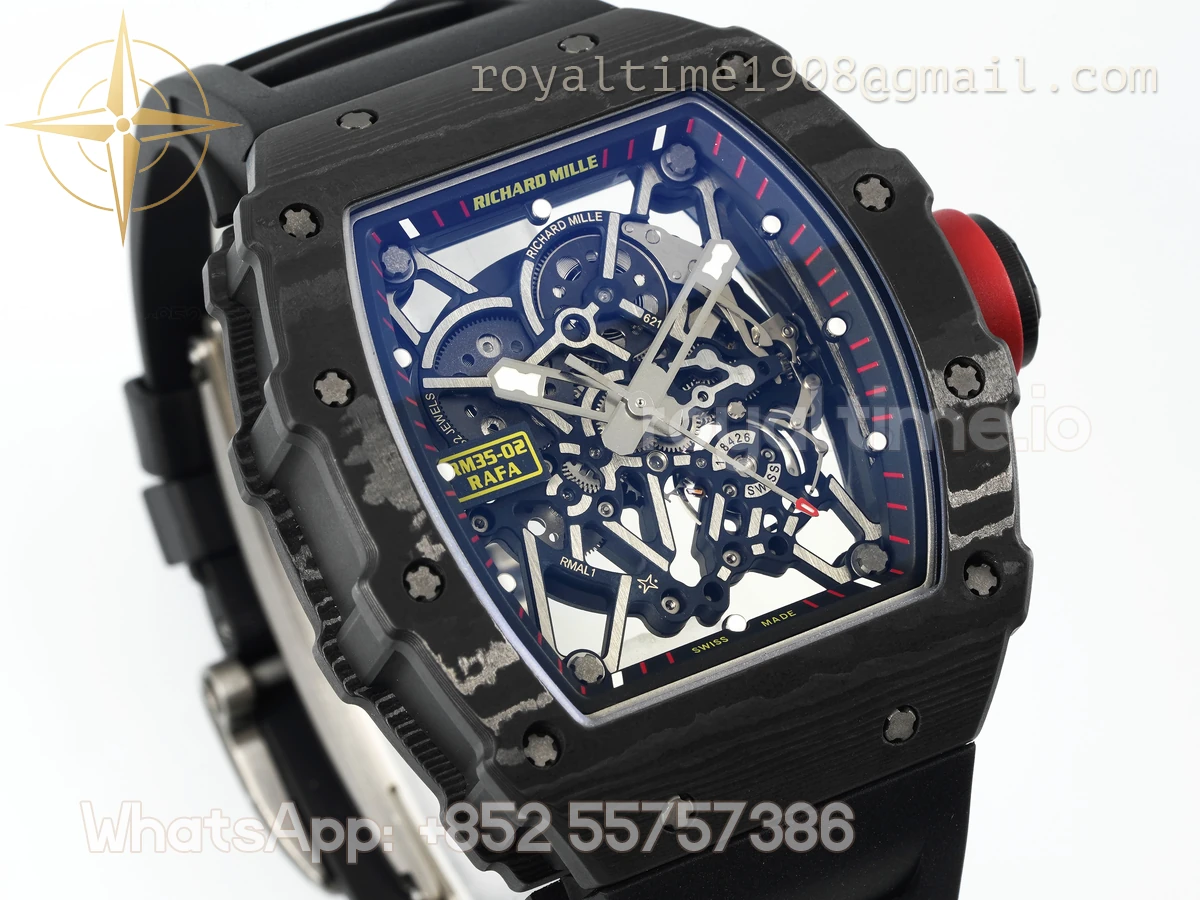 Richard Mille RM035-02 APSF Black Rubber Strap (Free Sprung) RMAL1 Super Clone V3 - Image 3