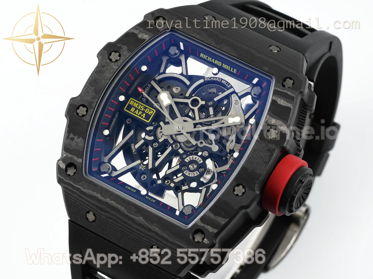 Richard Mille RM035-02 APSF Black Rubber Strap (Free Sprung) RMAL1 Super Clone V3 - Image 4