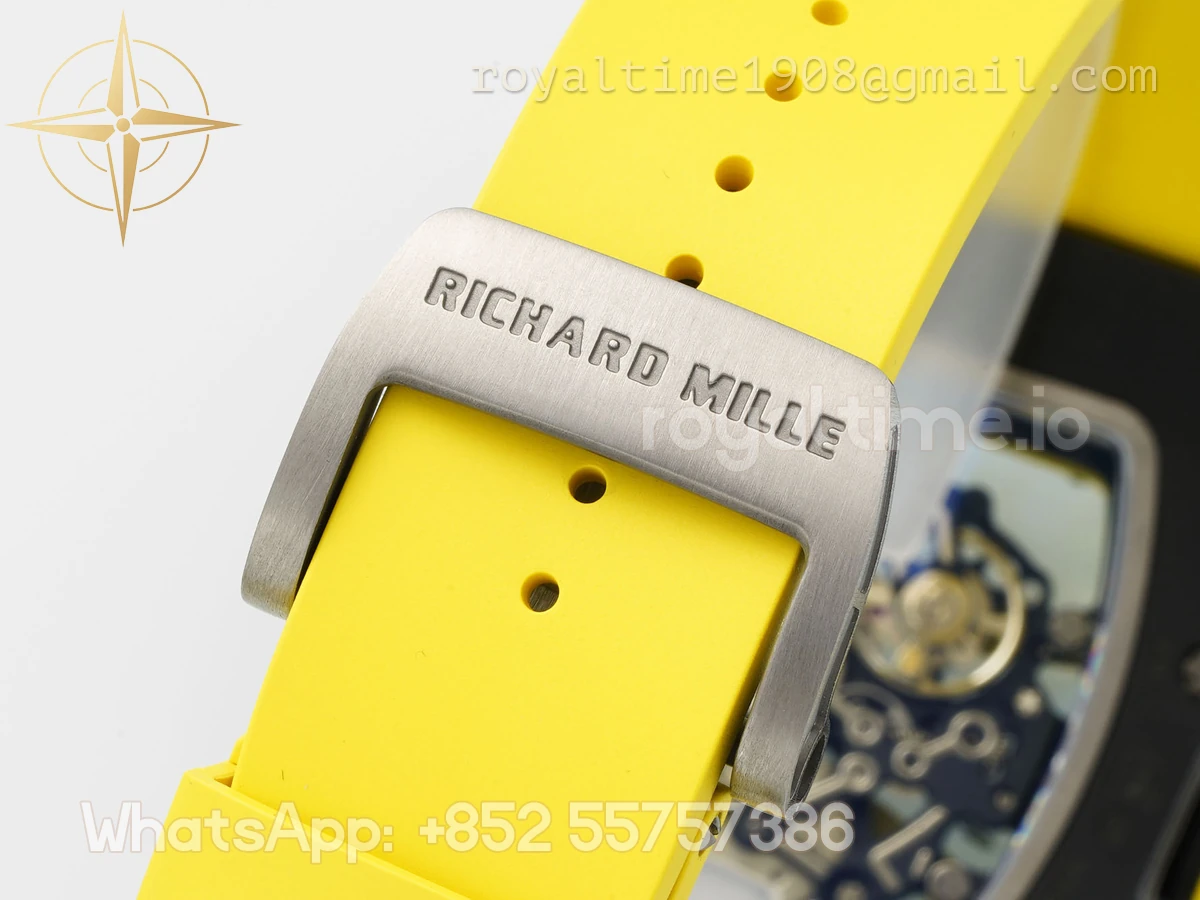 Richard Mille RM61-01 RM061 APSF Black Ceramic Green/Yellow inner Bezel on Yellow Rubber Strap Super Clone V2 RMUL2 - Image 7