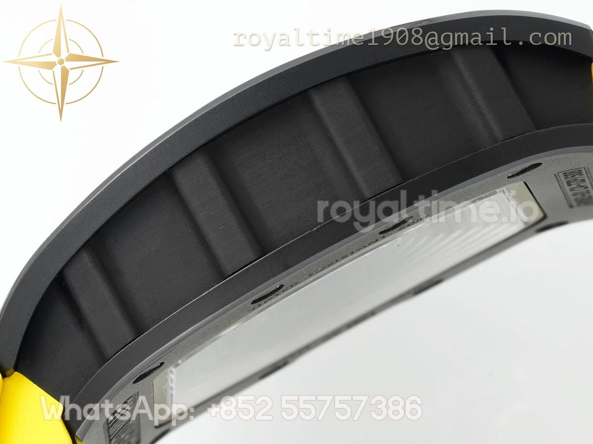 Richard Mille RM61-01 RM061 APSF Black Ceramic Green/Yellow inner Bezel on Yellow Rubber Strap Super Clone V2 RMUL2 - Image 9